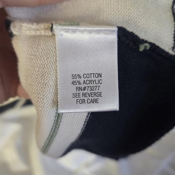 Croft & Barrow Faux 2-Piece Sweater Top Size M – Green Blue Cream Layered Look - Picture 5 of 7